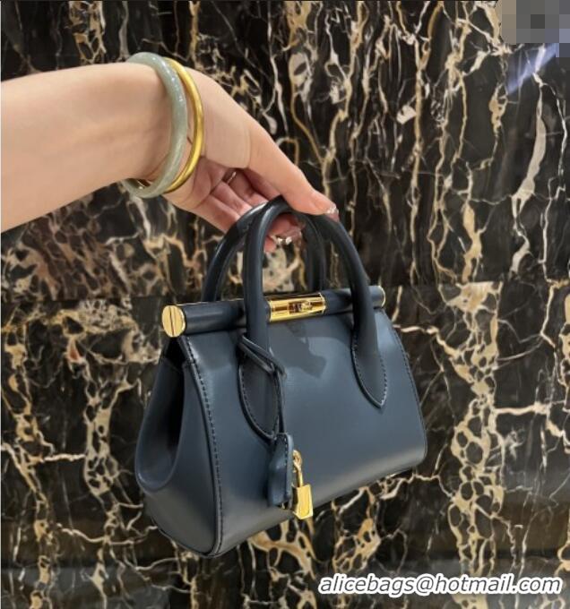 Top Quality Dolce&Gabbana Marlene Day Mini Handbag in Palmated Calfskin D1706 Deep Blue 2025