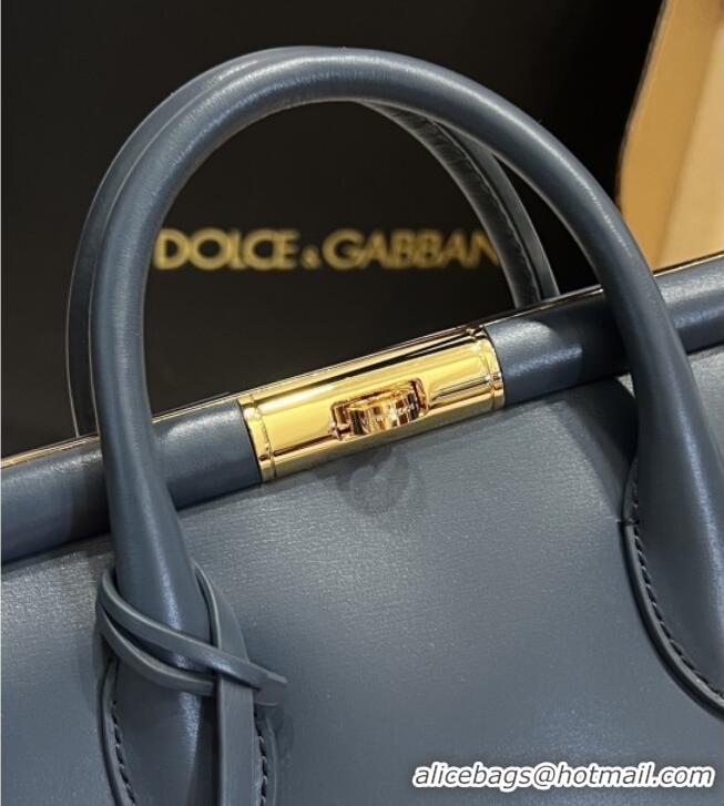 Top Quality Dolce&Gabbana Marlene Day Mini Handbag in Palmated Calfskin D1706 Deep Blue 2025