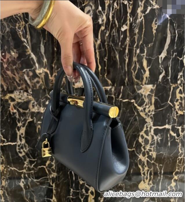 Top Quality Dolce&Gabbana Marlene Day Mini Handbag in Palmated Calfskin D1706 Deep Blue 2025