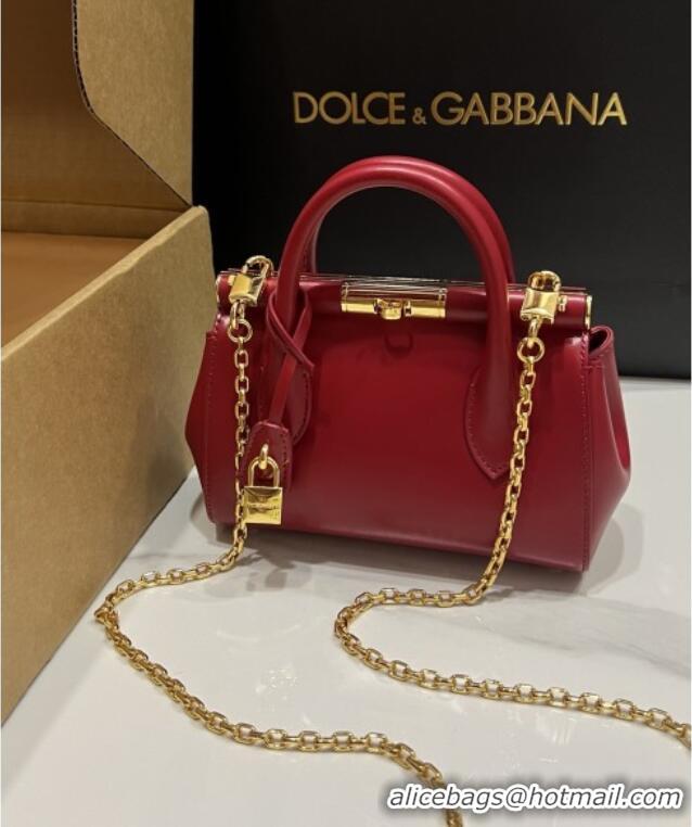 Grade Discount Dolce&Gabbana Marlene Day Mini Handbag in Palmated Calfskin D1706 Red 2025