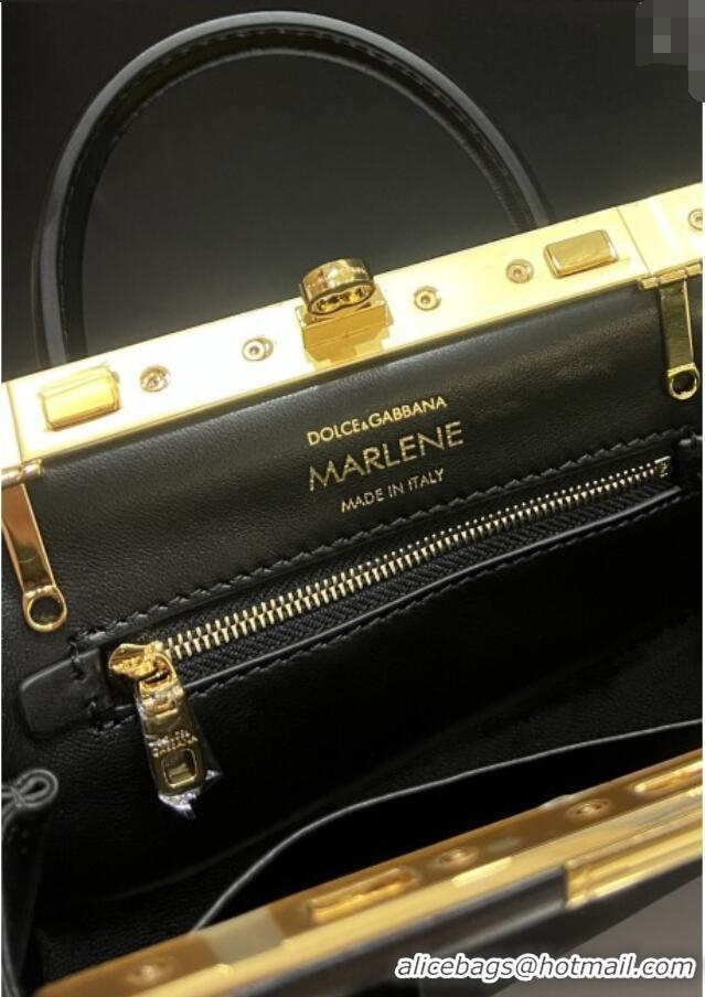Well Crafted Dolce&Gabbana Marlene Day Mini Handbag in Palmated Calfskin D1706 Black 2025