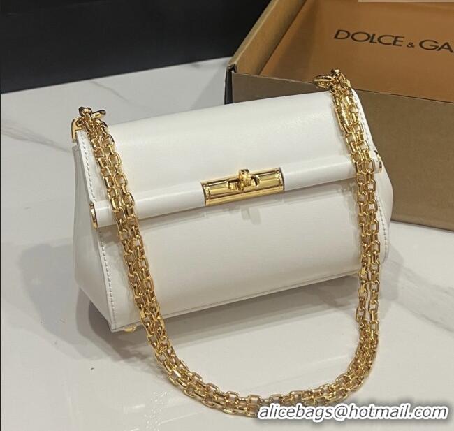 Famous Brand Dolce&Gabbana Marlene Shoulder Bag in Calfskin D1707 White 2025