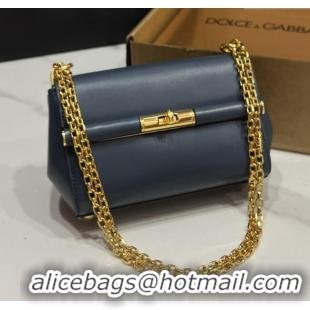 Best Price Dolce&Gabbana Marlene Shoulder Bag in Calfskin D1707 Deep Blue 2025
