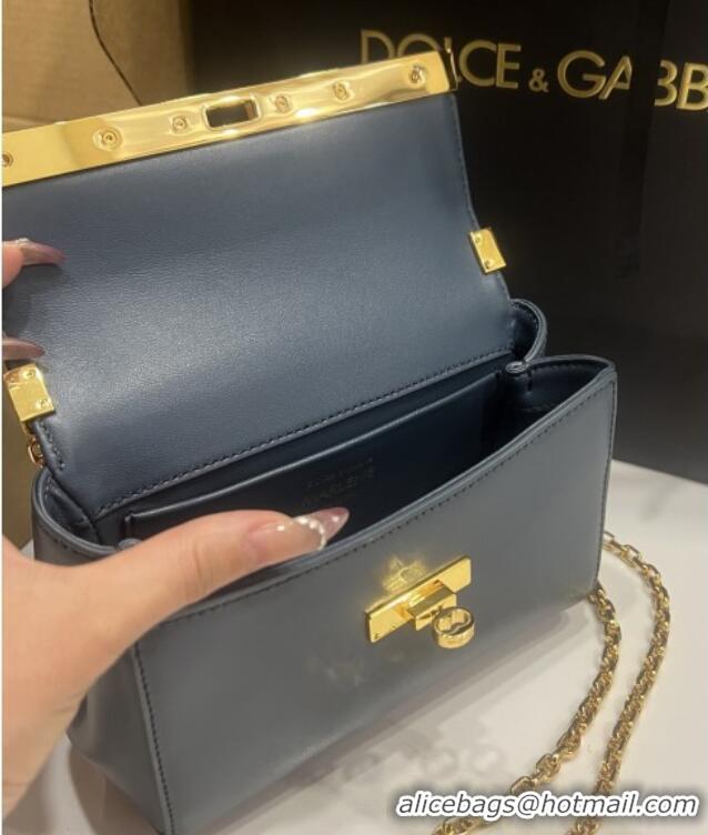 Best Price Dolce&Gabbana Marlene Shoulder Bag in Calfskin D1707 Deep Blue 2025