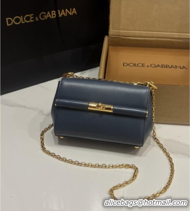Best Price Dolce&Gabbana Marlene Shoulder Bag in Calfskin D1707 Deep Blue 2025