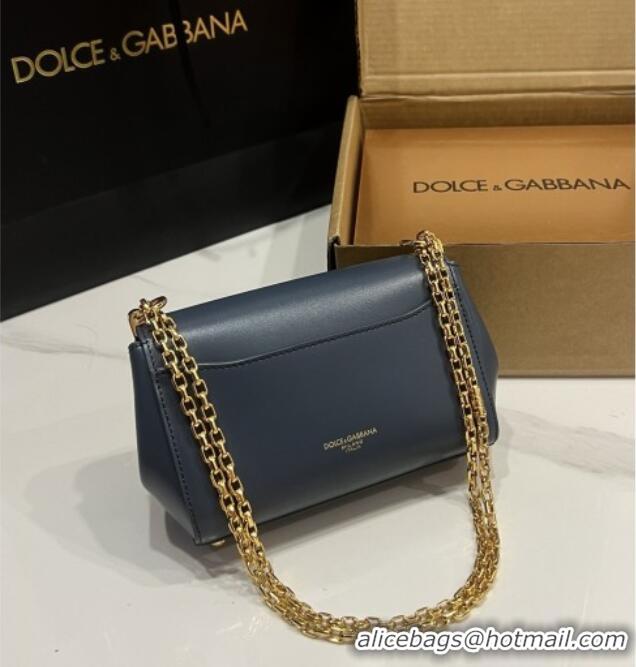 Best Price Dolce&Gabbana Marlene Shoulder Bag in Calfskin D1707 Deep Blue 2025