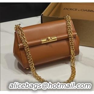 Luxury Cheap Dolce&Gabbana Marlene Shoulder Bag in Calfskin D1707 Brown 2025