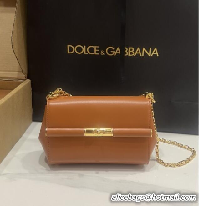 Luxury Cheap Dolce&Gabbana Marlene Shoulder Bag in Calfskin D1707 Brown 2025