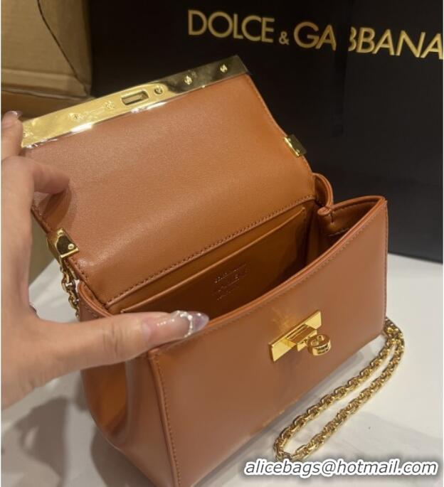 Luxury Cheap Dolce&Gabbana Marlene Shoulder Bag in Calfskin D1707 Brown 2025