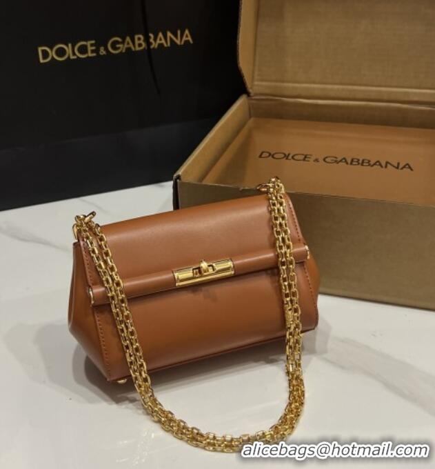 Luxury Cheap Dolce&Gabbana Marlene Shoulder Bag in Calfskin D1707 Brown 2025