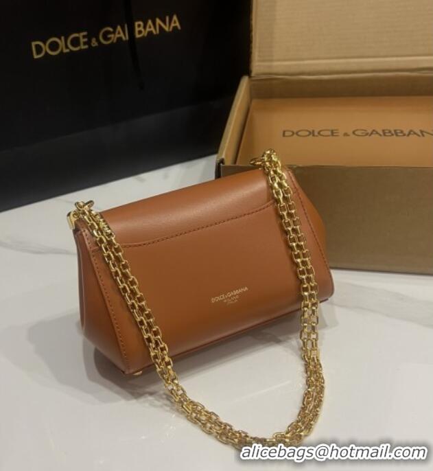 Luxury Cheap Dolce&Gabbana Marlene Shoulder Bag in Calfskin D1707 Brown 2025