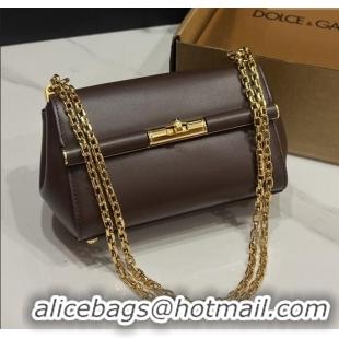 Cheap Price Dolce&Gabbana Marlene Shoulder Bag in Calfskin D1707 Dark Brown 2025