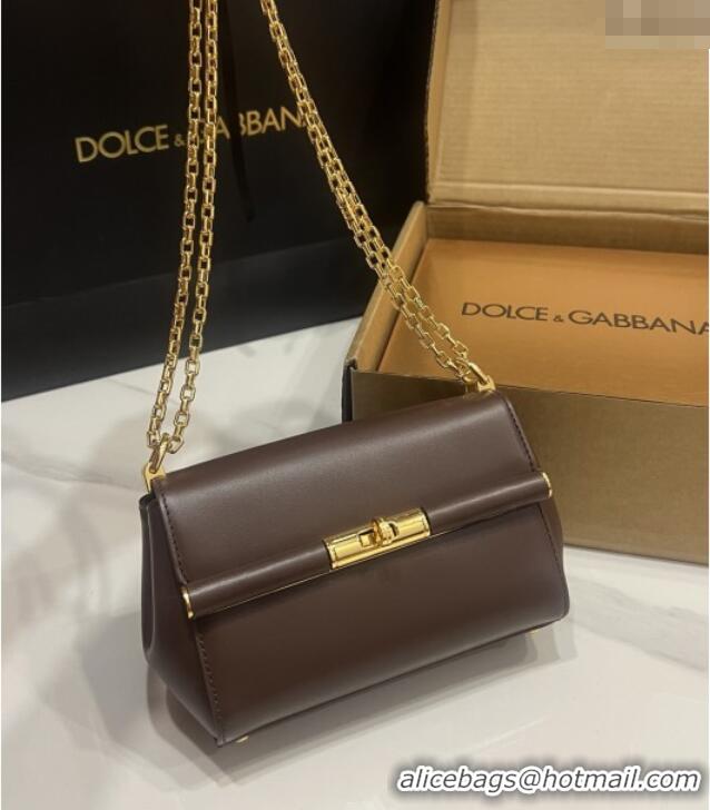 Cheap Price Dolce&Gabbana Marlene Shoulder Bag in Calfskin D1707 Dark Brown 2025