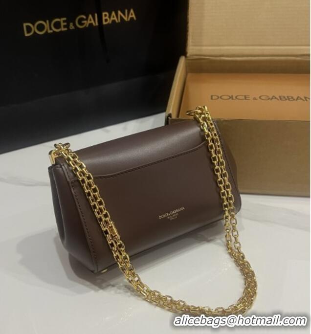 Cheap Price Dolce&Gabbana Marlene Shoulder Bag in Calfskin D1707 Dark Brown 2025