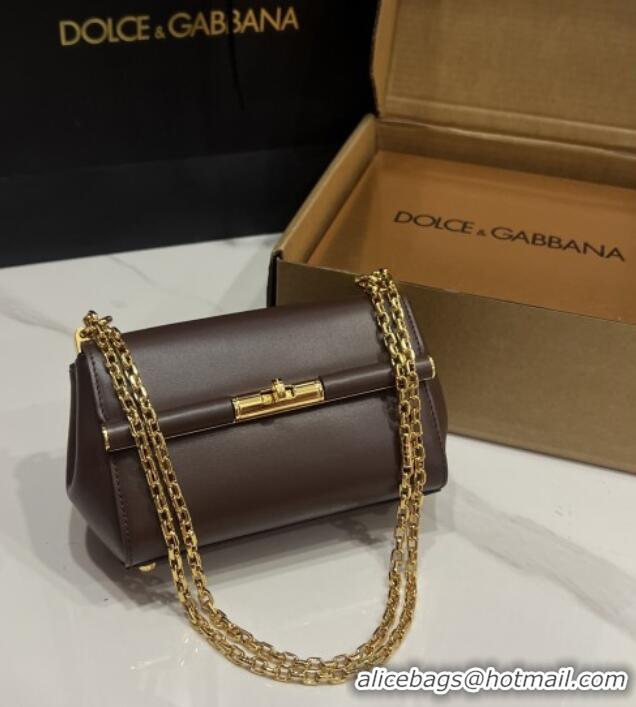 Cheap Price Dolce&Gabbana Marlene Shoulder Bag in Calfskin D1707 Dark Brown 2025