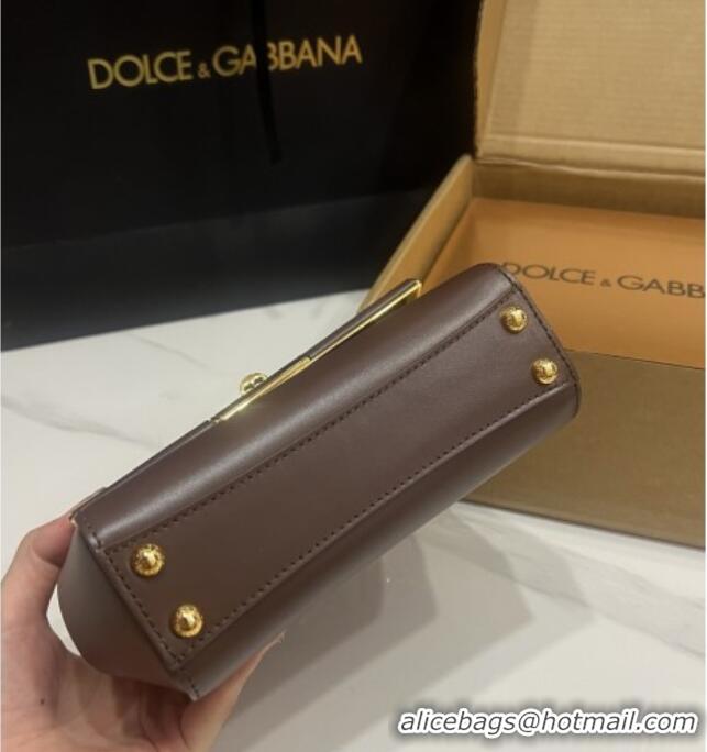 Cheap Price Dolce&Gabbana Marlene Shoulder Bag in Calfskin D1707 Dark Brown 2025