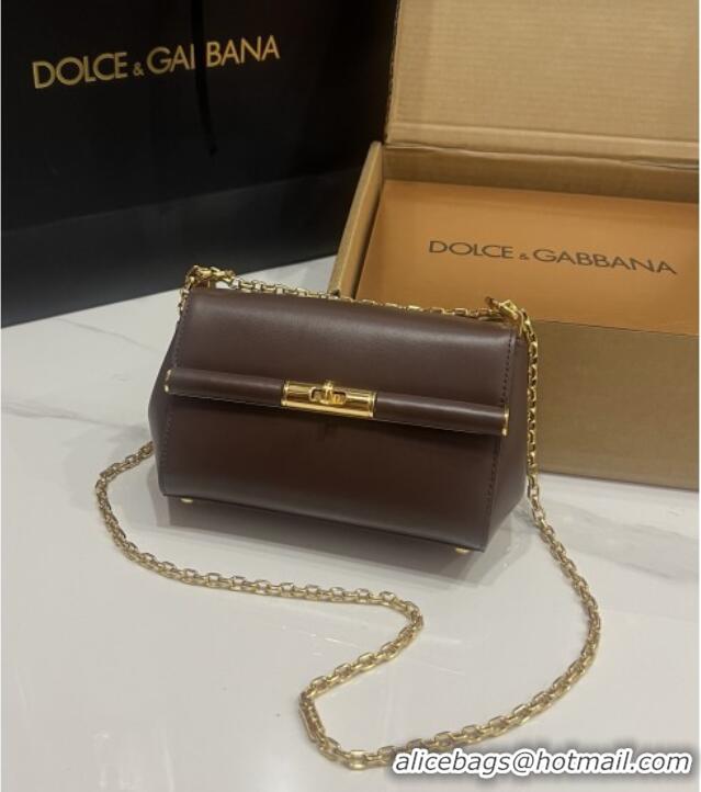 Cheap Price Dolce&Gabbana Marlene Shoulder Bag in Calfskin D1707 Dark Brown 2025