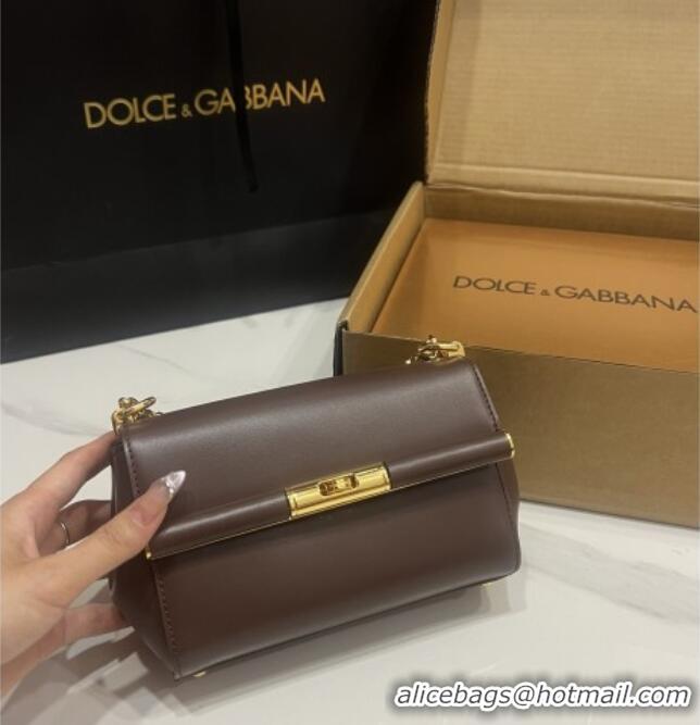 Cheap Price Dolce&Gabbana Marlene Shoulder Bag in Calfskin D1707 Dark Brown 2025
