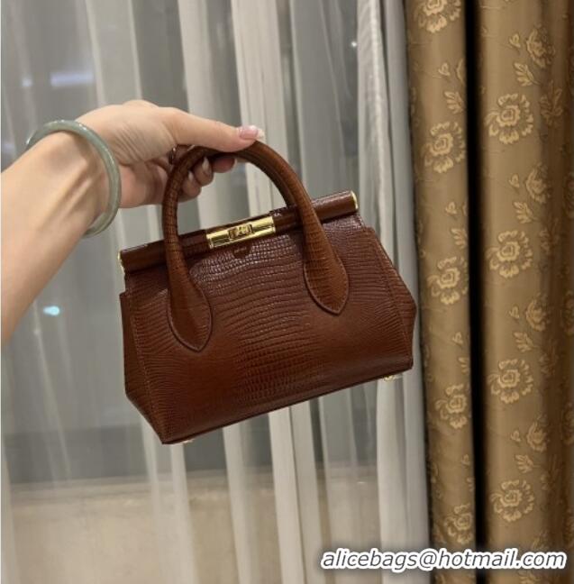 Well Crafted Dolce&Gabbana Marlene Day Mini Handbag in Lizard Pattern Calfskin D1708 Brown 2025