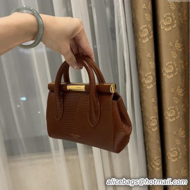 Well Crafted Dolce&Gabbana Marlene Day Mini Handbag in Lizard Pattern Calfskin D1708 Brown 2025