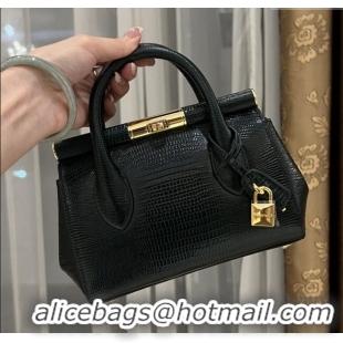 Luxury Cheap Dolce&Gabbana Marlene Day Mini Handbag in Lizard Pattern Calfskin D1708 Dark Green 2025