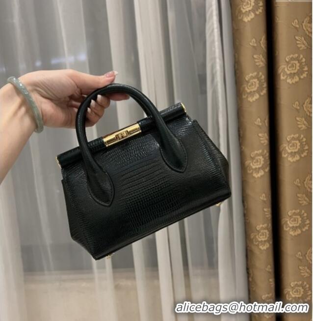Luxury Cheap Dolce&Gabbana Marlene Day Mini Handbag in Lizard Pattern Calfskin D1708 Dark Green 2025