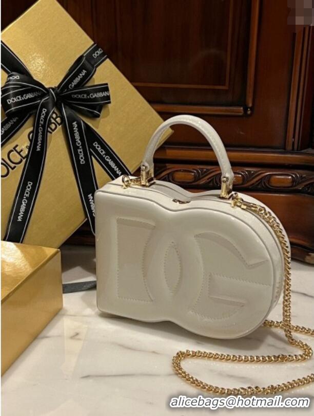Grade Design Dolce&Gabbana Box Bag in Patent Calfskin D1709 White 2025