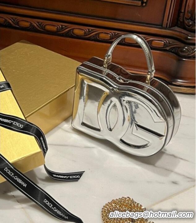 Top Grade Dolce&Gabbana Box Bag in Patent Calfskin D1709 Silver 2025