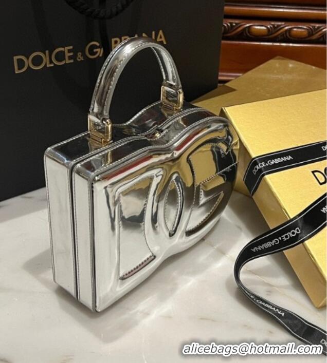 Top Grade Dolce&Gabbana Box Bag in Patent Calfskin D1709 Silver 2025