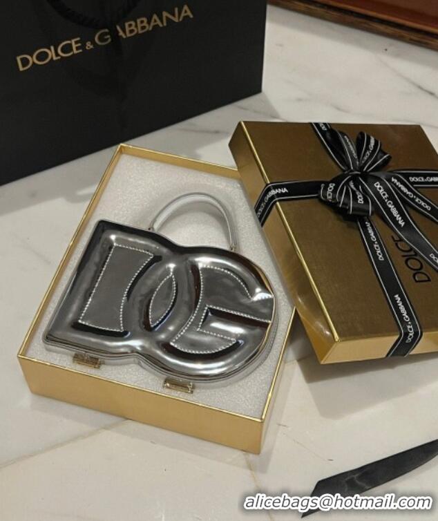 Top Grade Dolce&Gabbana Box Bag in Patent Calfskin D1709 Silver 2025