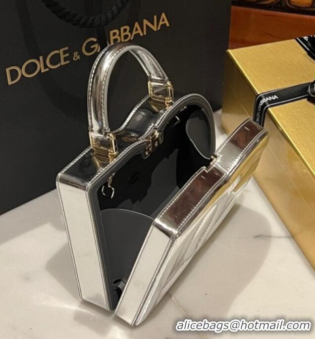 Top Grade Dolce&Gabbana Box Bag in Patent Calfskin D1709 Silver 2025