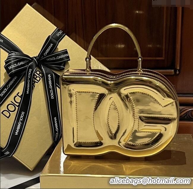 Luxury Discount Dolce&Gabbana Box Bag in Patent Calfskin D1709 Gold 2025