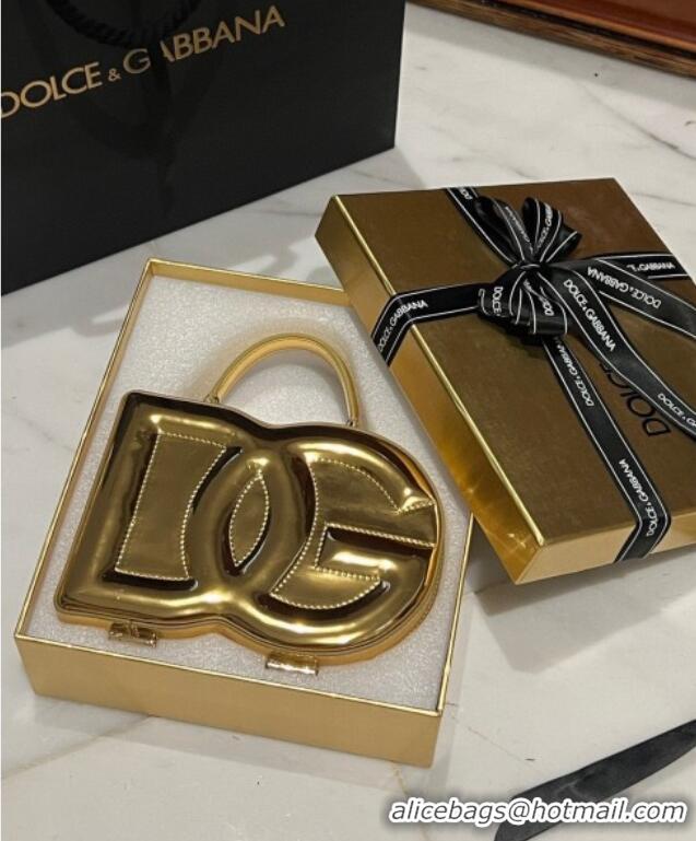 Luxury Discount Dolce&Gabbana Box Bag in Patent Calfskin D1709 Gold 2025