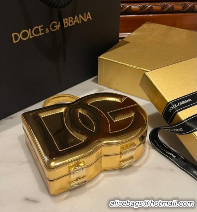 Luxury Discount Dolce&Gabbana Box Bag in Patent Calfskin D1709 Gold 2025