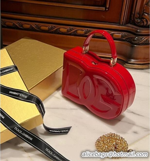 Market Sells Dolce&Gabbana Box Bag in Patent Calfskin D1709 Red 2025