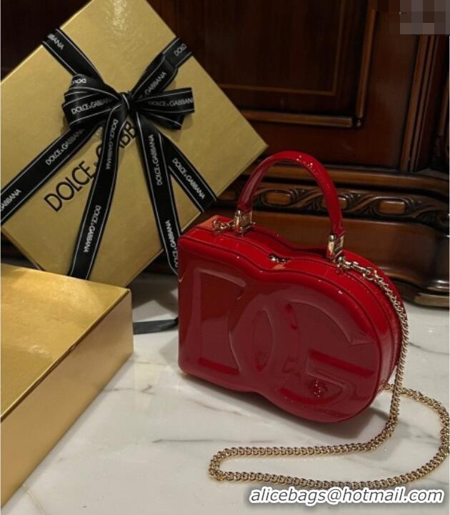 Market Sells Dolce&Gabbana Box Bag in Patent Calfskin D1709 Red 2025