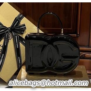 Modern Classic Dolce&Gabbana Box Bag in Patent Calfskin D1709 Black 2025