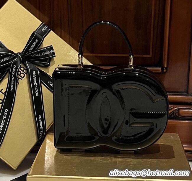 Modern Classic Dolce&Gabbana Box Bag in Patent Calfskin D1709 Black 2025