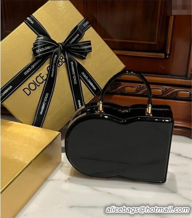 Modern Classic Dolce&Gabbana Box Bag in Patent Calfskin D1709 Black 2025