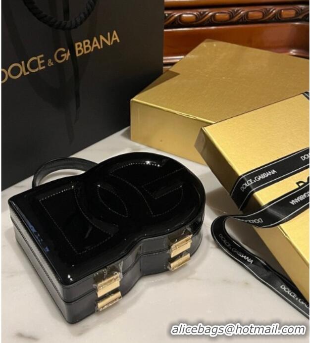 Modern Classic Dolce&Gabbana Box Bag in Patent Calfskin D1709 Black 2025