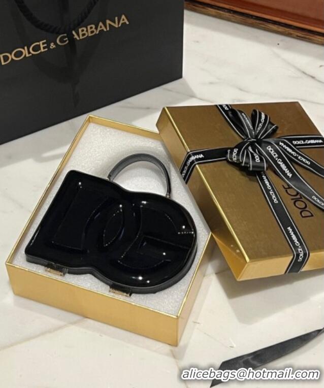 Modern Classic Dolce&Gabbana Box Bag in Patent Calfskin D1709 Black 2025