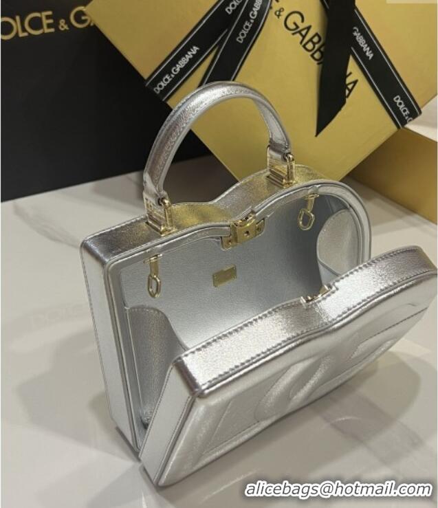 Best Discount Dolce&Gabbana Box Bag in Smooth Calfskin D1708 Silver 2025