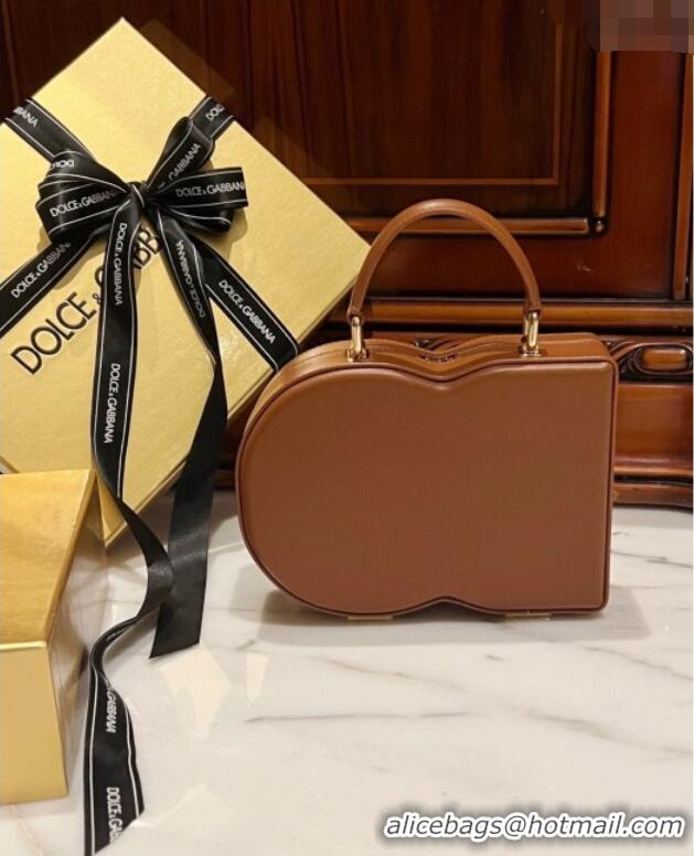 Famous Brand Dolce&Gabbana Box Bag in Smooth Calfskin D1709 Brown 2025