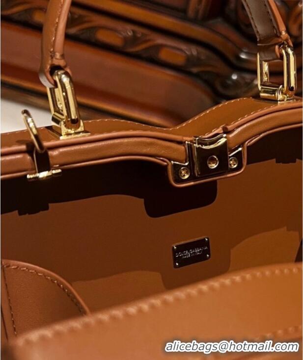 Famous Brand Dolce&Gabbana Box Bag in Smooth Calfskin D1709 Brown 2025