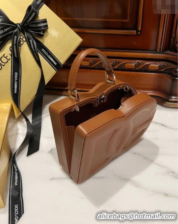 Famous Brand Dolce&Gabbana Box Bag in Smooth Calfskin D1709 Brown 2025