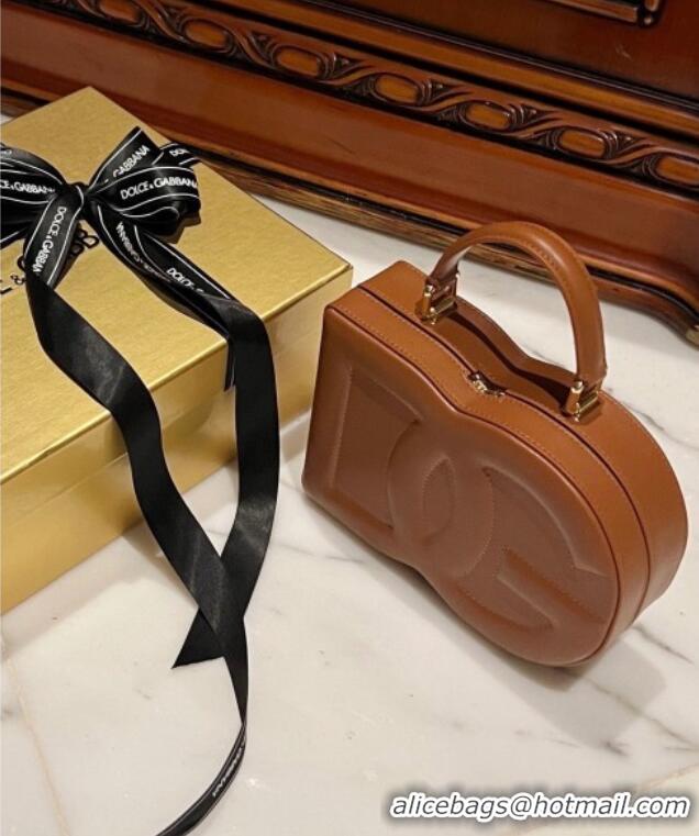 Famous Brand Dolce&Gabbana Box Bag in Smooth Calfskin D1709 Brown 2025