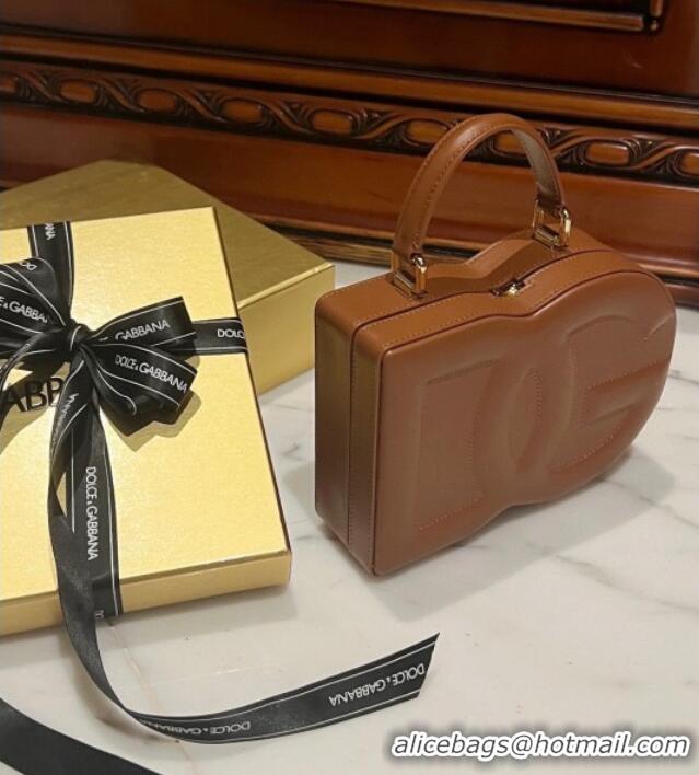 Famous Brand Dolce&Gabbana Box Bag in Smooth Calfskin D1709 Brown 2025