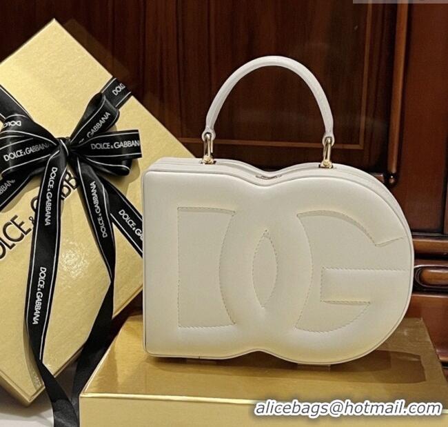 Original Cheap Dolce&Gabbana Box Bag in Smooth Calfskin D1709 White 2025