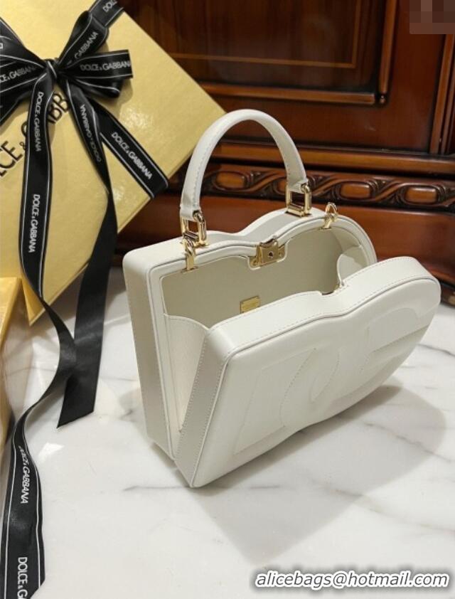 Original Cheap Dolce&Gabbana Box Bag in Smooth Calfskin D1709 White 2025