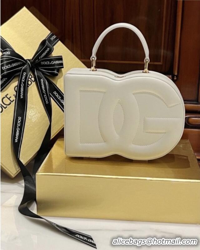 Original Cheap Dolce&Gabbana Box Bag in Smooth Calfskin D1709 White 2025